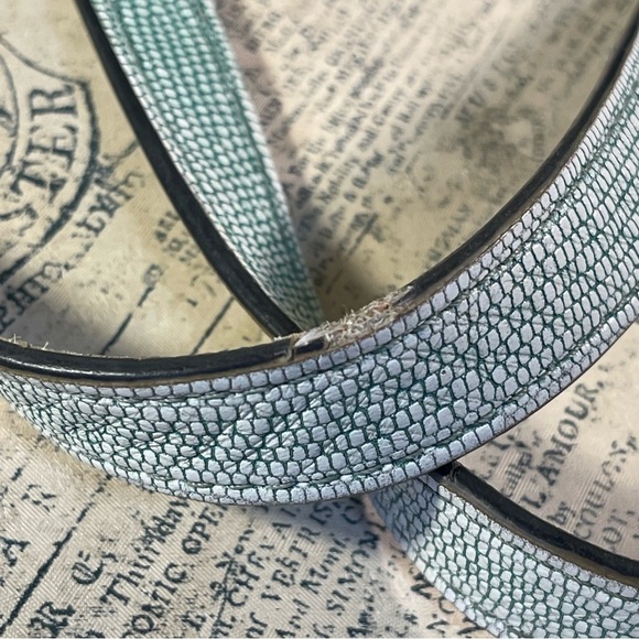 Marc by Marc Jacobs Blue/Green Lizard Stamped Leather Take Me Tote - Picture 15 of 16